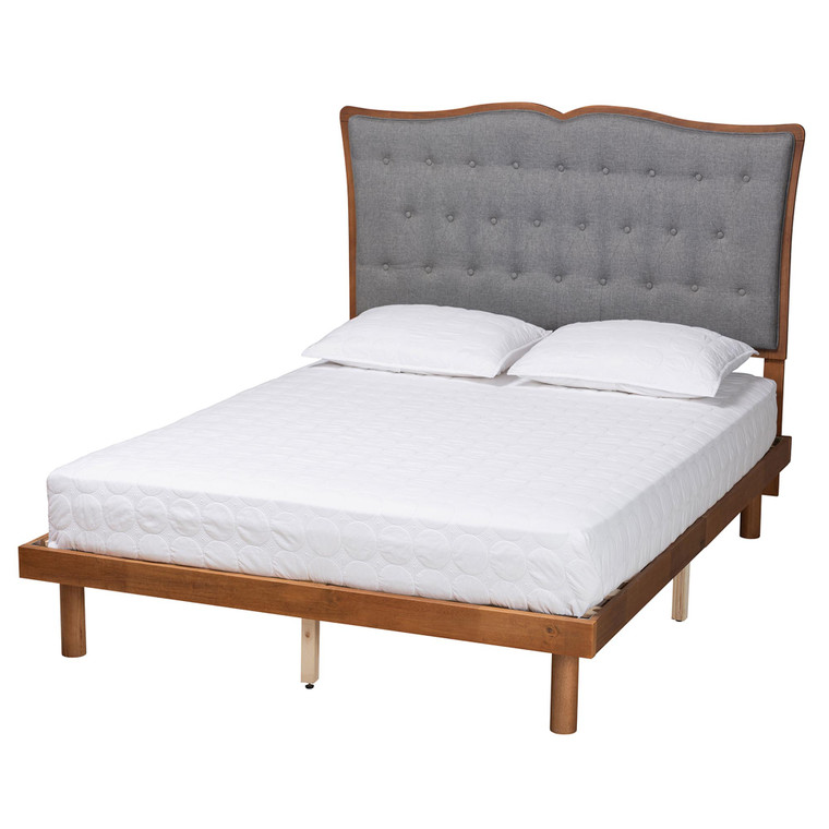 Slate Classic and Traditional Fabric Platform Bed