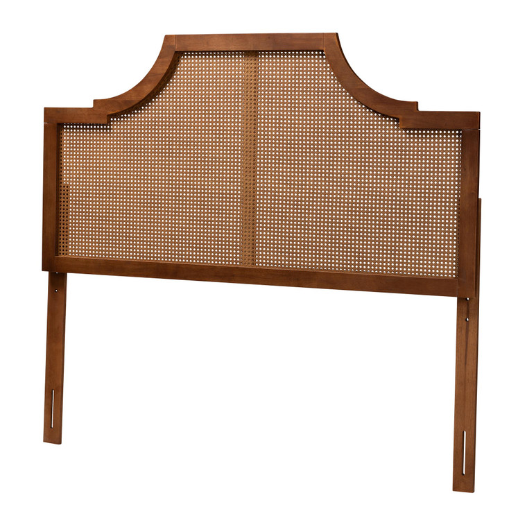 Shari Mid-Century Modern Ash Rattan Headboard