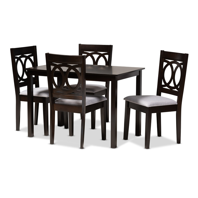 Ella Modern and Contemporary Fabric Upholstered 5-Piece Dining Set