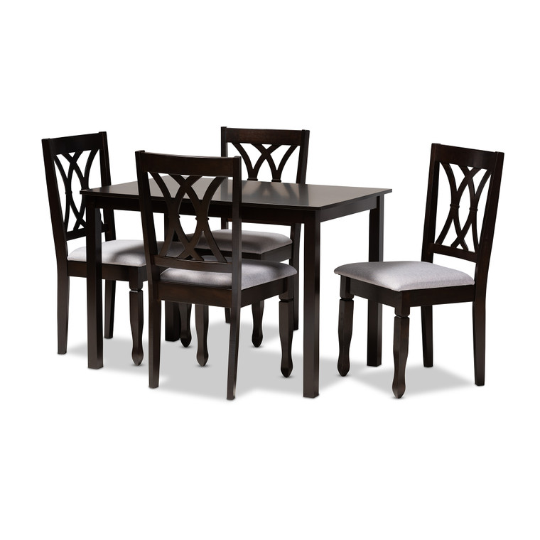 Eunare Modern and Contemporary Fabric Upholstered 5-Piece Dining Set