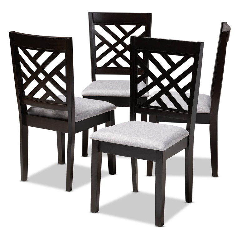 Havelock Todern and Contemporary Fabric Upholstered Dining Chair Set of 4