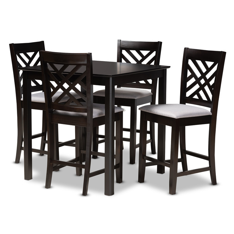 Havelock Todern and Contemporary Fabric Upholstered 5-Piece Wood Pub Set