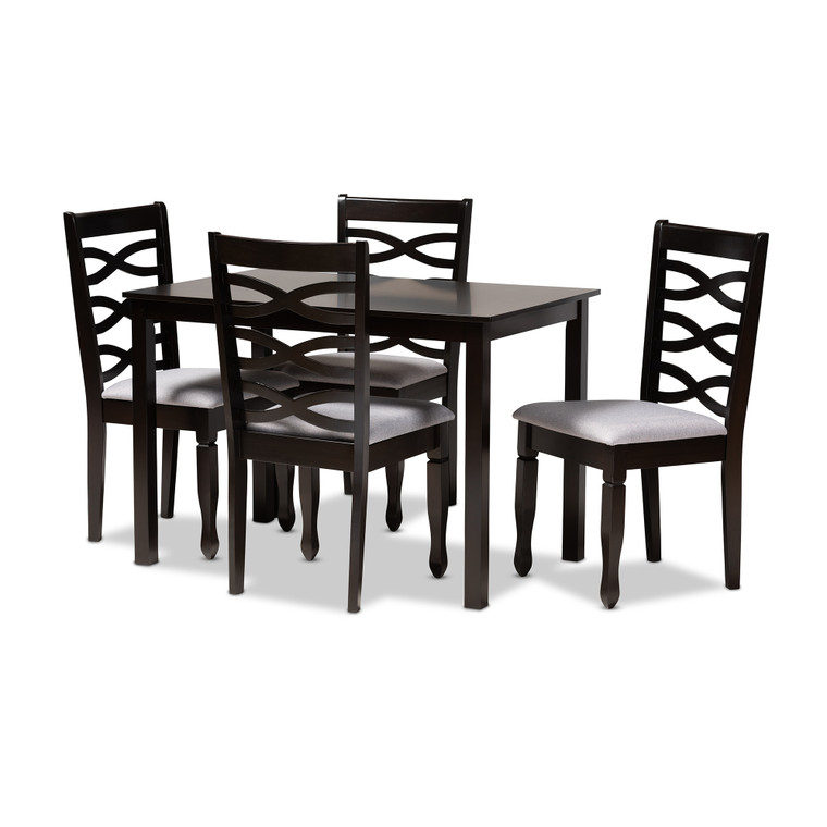 Grays Modern and Contemporary Fabric Upholstered 5-Piece Dining Set