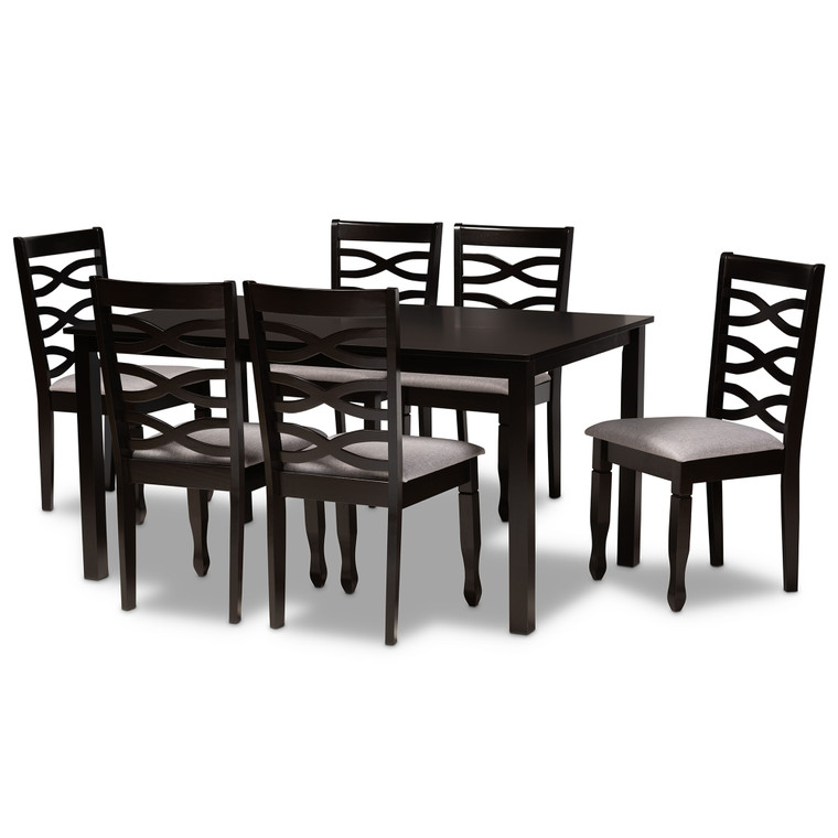 Grays Todern and Contemporary Fabric Upholstered 7-Piece Dining Set