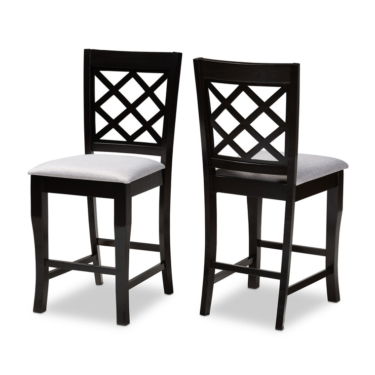 Brisa Todern and Contemporary Fabric Upholstered 2-Piece Wood Counter Stool Set of 4