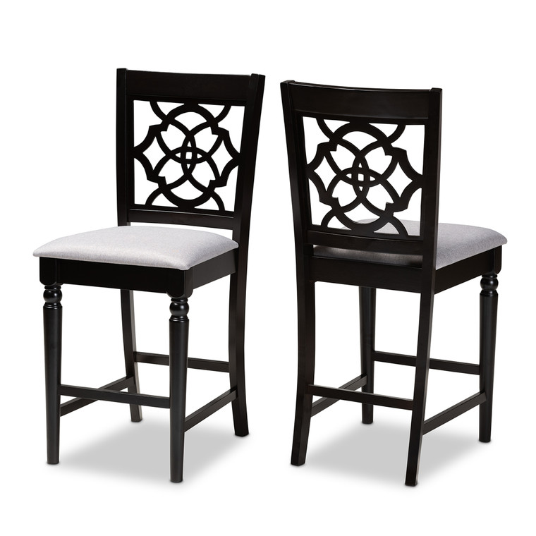 Denar Todern and Contemporary Fabric Upholstered 2-Piece Wood Counter Stool Set of 4