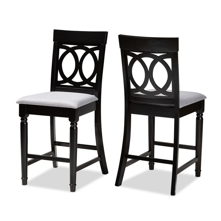 Inaver Todern and Contemporary Fabric Upholstered 2-Piece Wood Counter Stool Set of 4