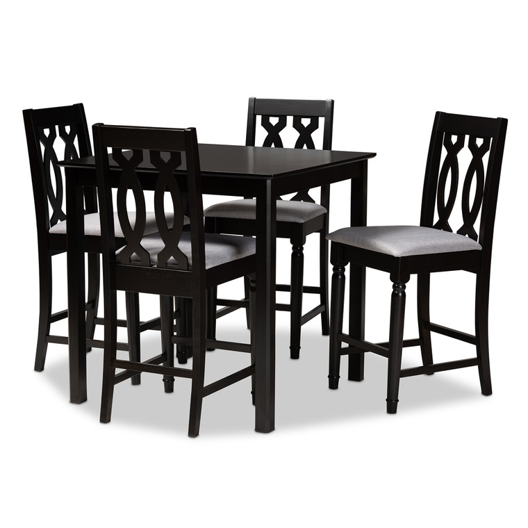 Noele Todern and Contemporary Fabric Upholstered 5-Piece Wood Pub Set