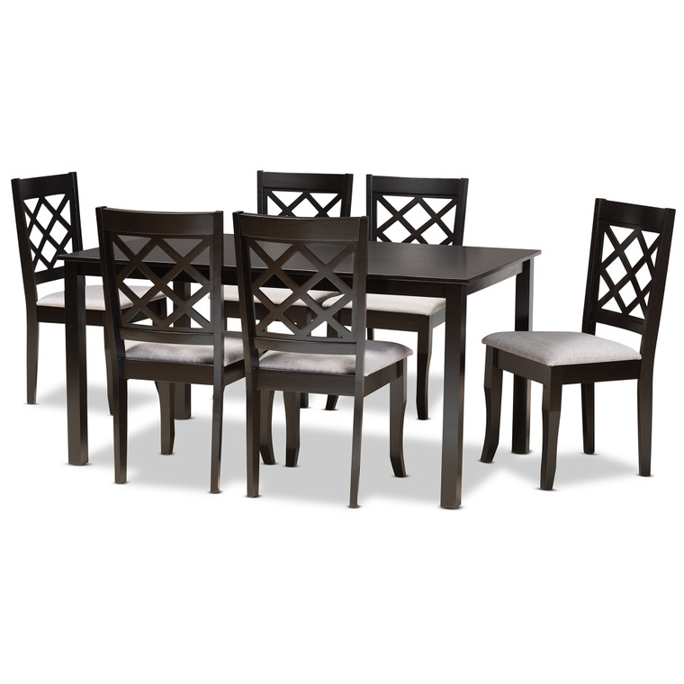 Nerve Todern and Contemporary Fabric Upholstered 7-Piece Dining Set
