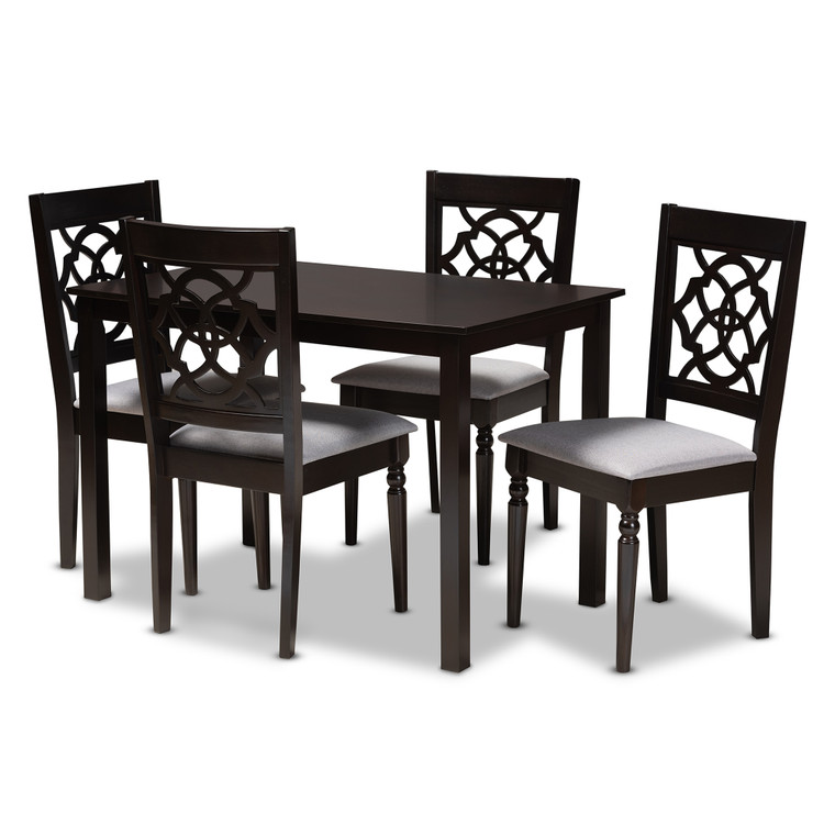 Audren Todern and Contemporary Fabric Upholstered 5-Piece Wood Dining Set