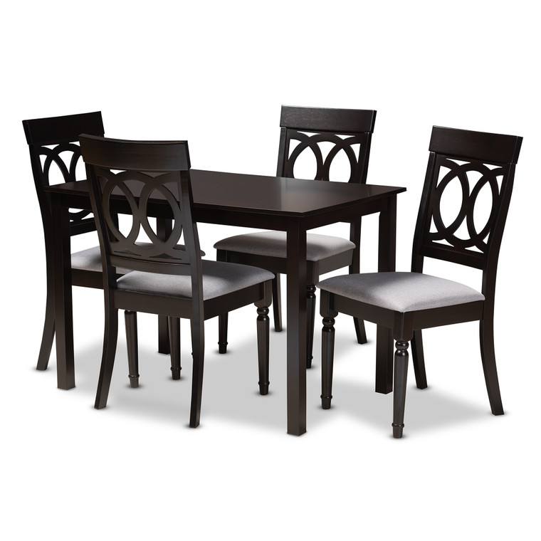 Eicul Todern and Contemporary Fabric Upholstered 5-Piece Wood Dining Set