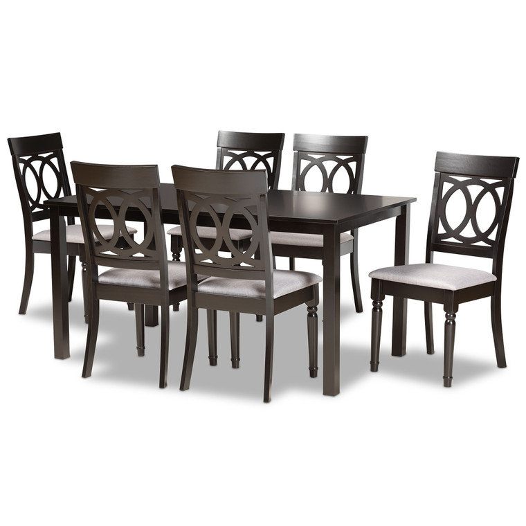 Eicul Todern and Contemporary Fabric Upholstered 7-Piece Dining Set
