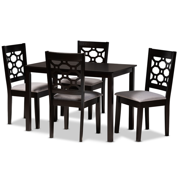 Yrneh Todern and Contemporary Fabric Upholstered 5-Piece Dining Set