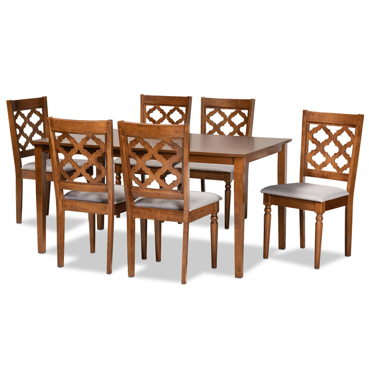 Miroram Todern and Contemporary Fabric Upholstered 7-Piece Dining Set