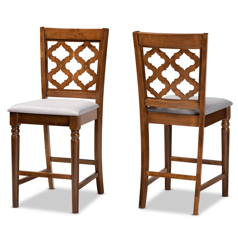 Miroram Todern and Contemporary Transitional Fabric Upholstered 2-Piece Counter Stool Set
