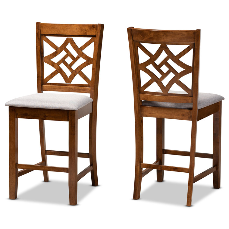 Nicoletta Todern and Contemporary Fabric Upholstered 2-Piece Counter Stool Set