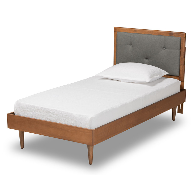 Ulas Mid-Century Modern Fabric Upholstered Platform Bed