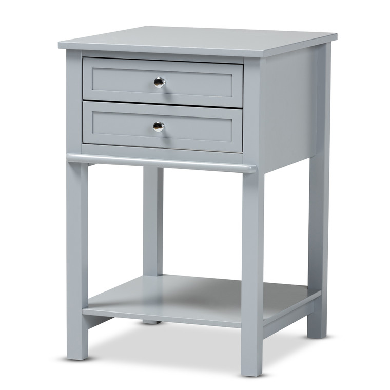 Llowi Todern Transitional Finished 2-Drawer Wood End Table