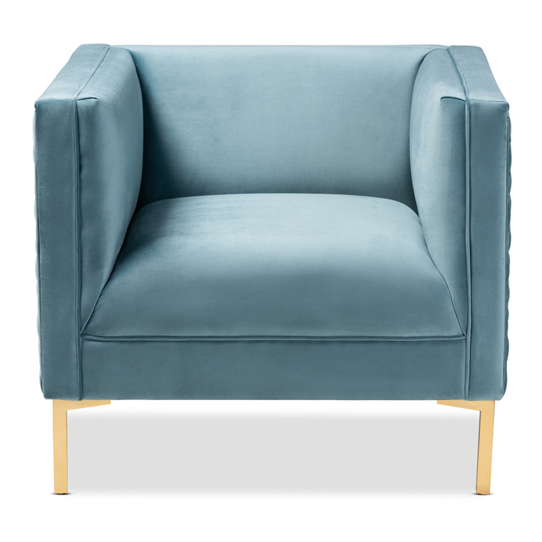 Phiners Glam and Luxe Velvet Fabric Upholstered Armchair