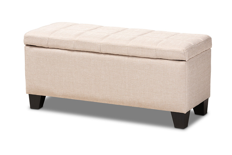 Refa Todern and Contemporary Fabric Upholstered Storage Ottoman