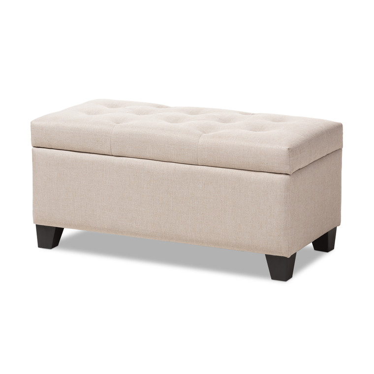 Tichaela Modern and Contemporary Fabric Upholstered Storage Ottoman