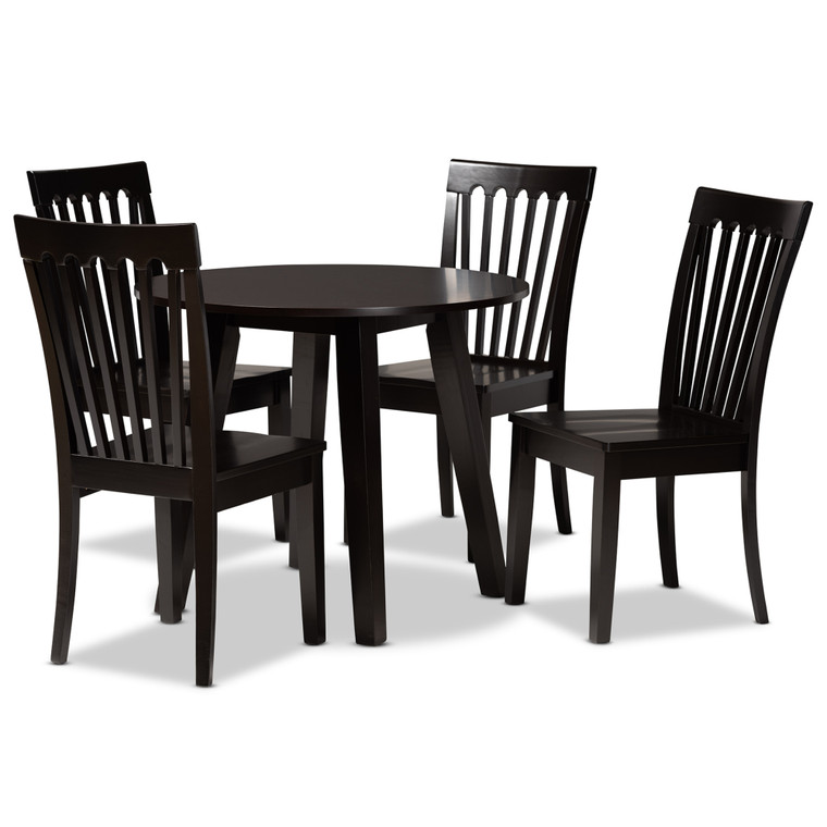 Laz Todern and Contemporary Wood 5-Piece Dining Set | Stellan Brown