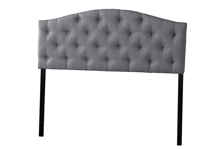 Scalloped Todern and Contemporary Fabric Upholstered Button-tufted Scalloped Headboard