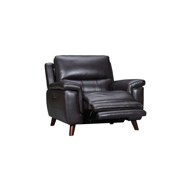 Lizette Brown Leather Power Recliner with USB