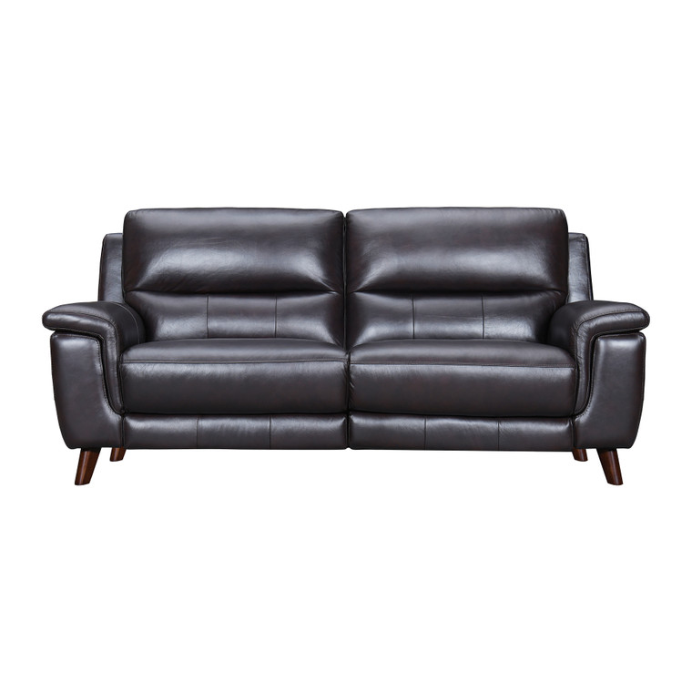 Lizette 78" Brown Leather Power Recliner Sofa with USB