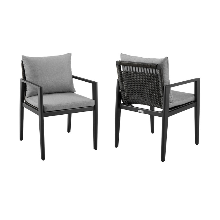 Grand Outdoor Patio Dining Chairs with Arms | Set of 2
