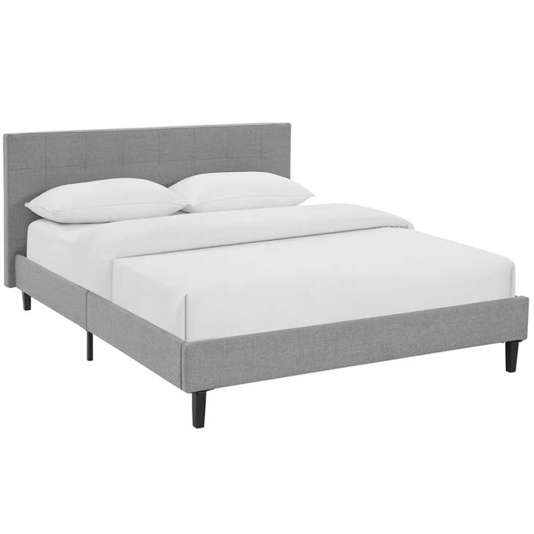 Langley Fabric Platform Bed | Light Gray