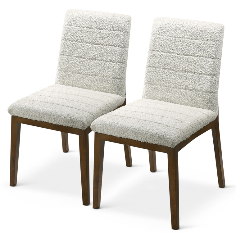 Inez White Boucle Dining Chair | Set of 2