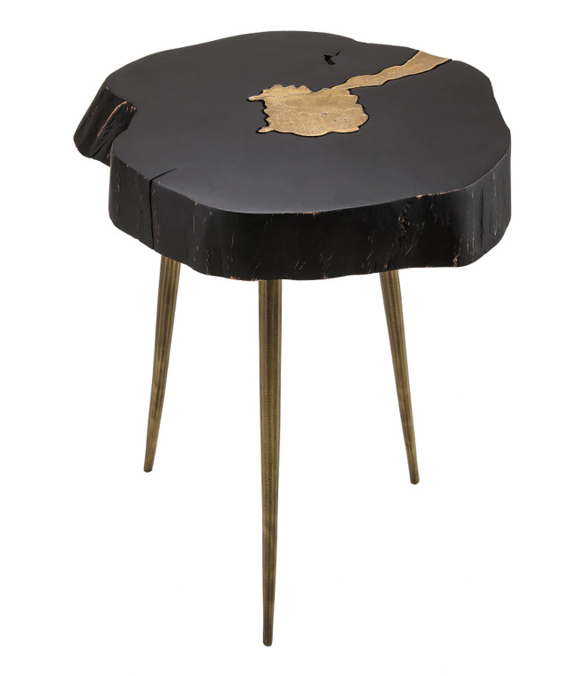 Timber and Brass Side Table