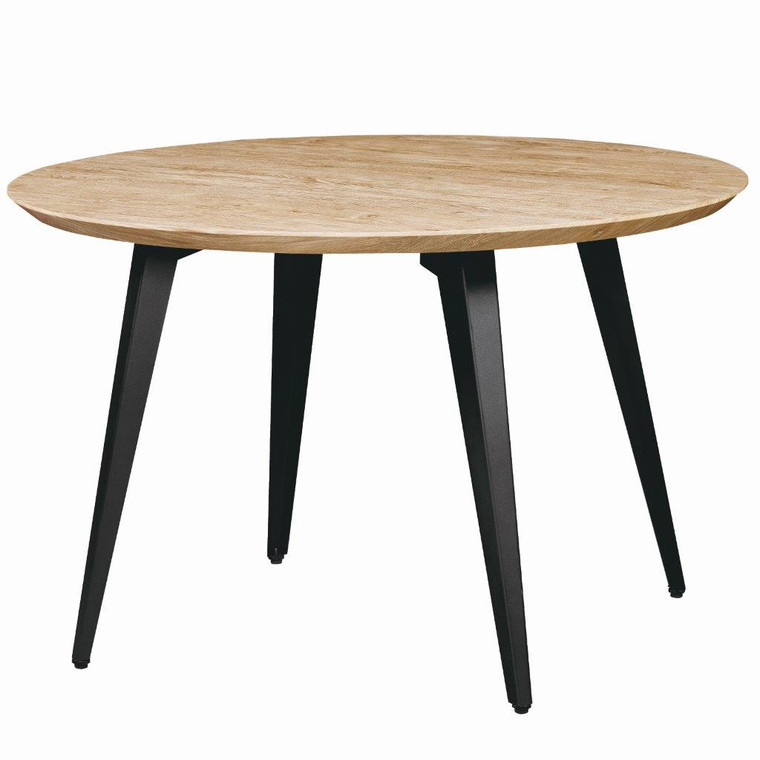 Ravendale Modern Round Wood 47" Dining Table With Metal Legs