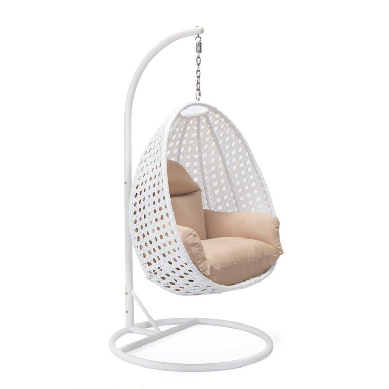White Wisteria Hanging Egg Swing Chair