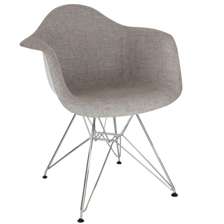 Willowby Fabric Eiffel Silver Legs Accent Chair