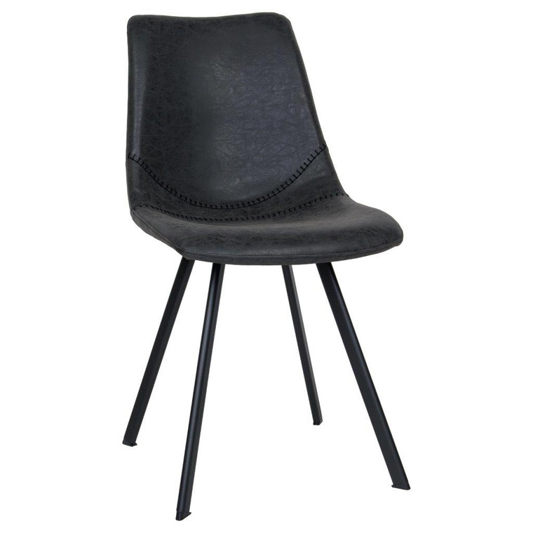 Marklea Modern Leather Dining Chair With Metal Legs
