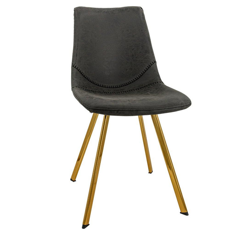Marklea Modern Leather Dining Chair With Gold Legs