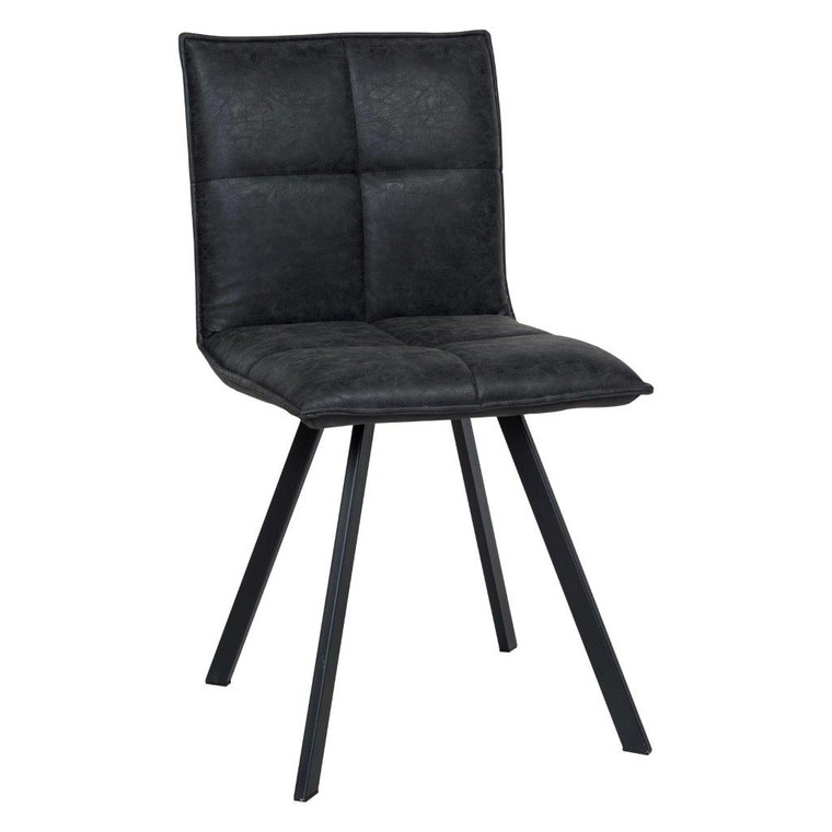 Wyatt Modern Leather Dining Chair With Metal Legs