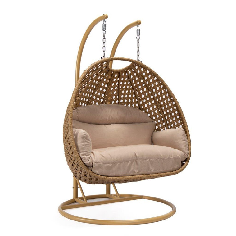 Mendosa Light Brown Wisteria Hanging 2 person Egg Swing Chair