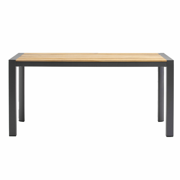 Skog Dining Table in Natural Teak with Anthracite Legs