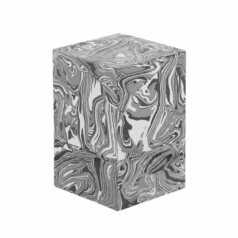 Coral Swirled Resin Side Table