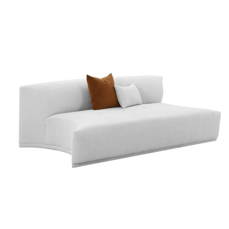 Fiesta Grey Velvet Modular Armless Loveseat