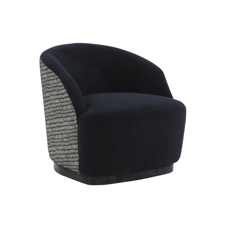 River Black Velvet Swivel Chair