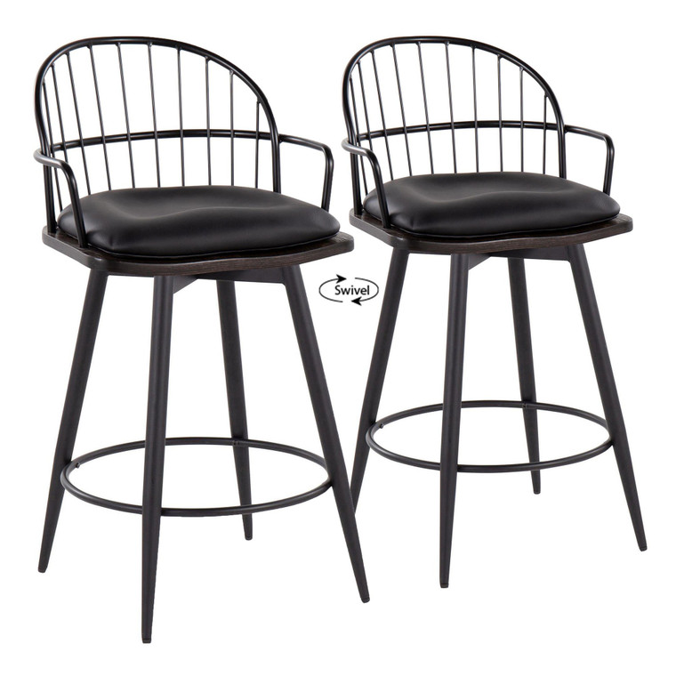 Rilay 26" Fixed-Height Counter Stool With Arms |  Set Of 2
