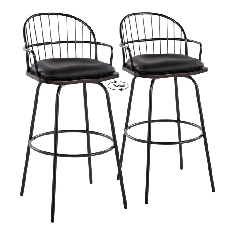 Rilay Clarissae 30" Fixed-Height Barstool With Arms |  Set Of 2