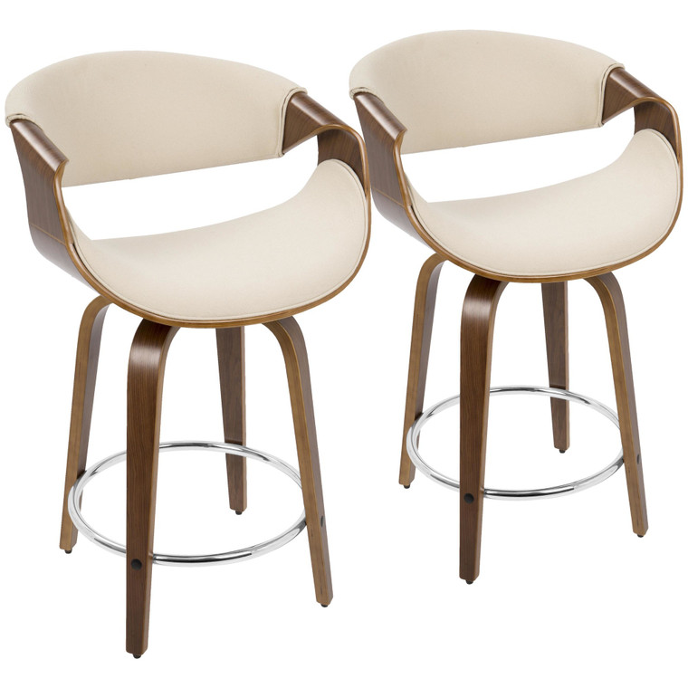 Curve 24'' Fixed Height Counter Stool |  Set Of 2