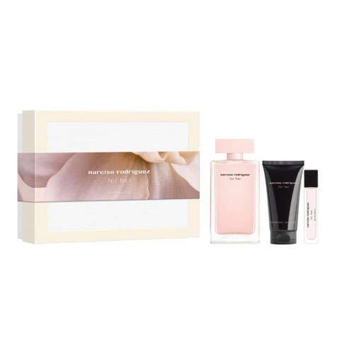 SET NARCISO RODRIGUEZ FOR HER ( 3 PC )3.3 OZ EDP SP \ 1.6 OZ BL \0.33 OZ EDP SP / 3423222145347