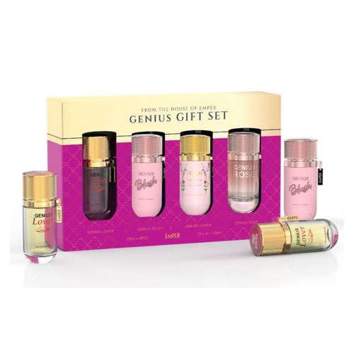 SET EMPER  GENIUS WOMEN ( 4 PC ) LOVER,BLUSH,SELINA,ROSE 0.845 OZ EDP SP / 6294021908399