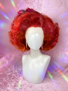 READY 2 SHIP Halloween MEGA Sale - "Big Red Devil!" - unique mixed red/orange in big classic drag hair. 